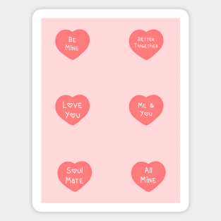 Aesthetic Cute Valentines Heart Day Love Quotes Pack Pattern Magnet